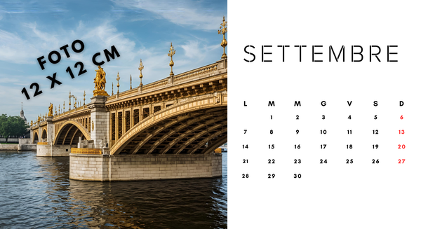 CALENDARIO da TAVOLO 22X12cm