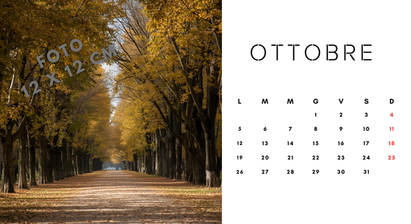CALENDARIO da TAVOLO 22X12cm