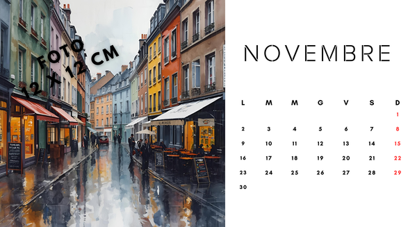 CALENDARIO da TAVOLO 22X12cm