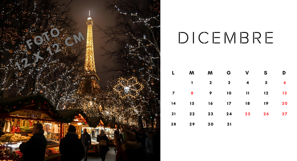 CALENDARIO da TAVOLO 22X12cm