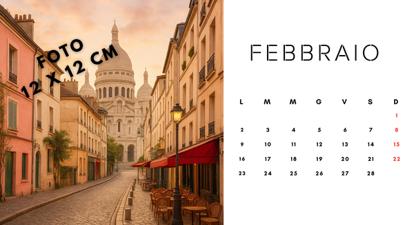 CALENDARIO da TAVOLO 22X12cm