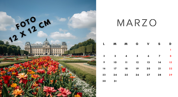 CALENDARIO da TAVOLO 22X12cm
