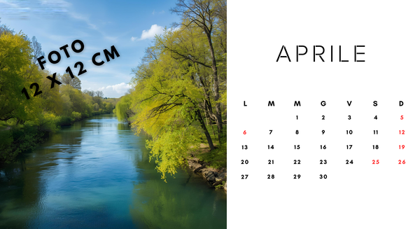 CALENDARIO da TAVOLO 22X12cm