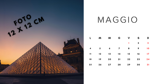 CALENDARIO da TAVOLO 22X12cm